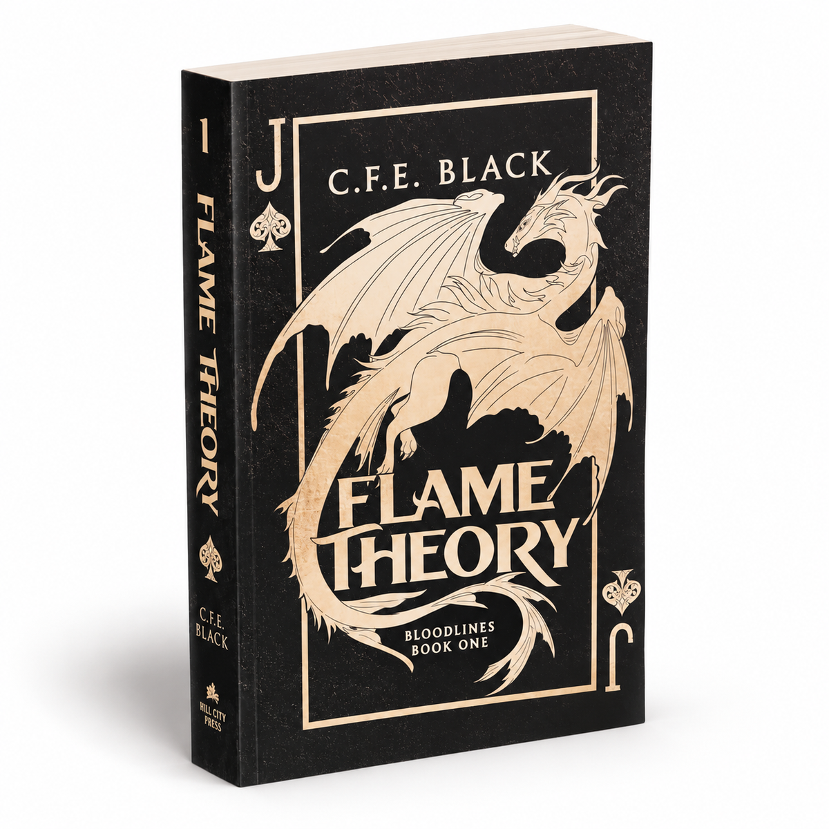 Flame Theory paperback cover with dragon