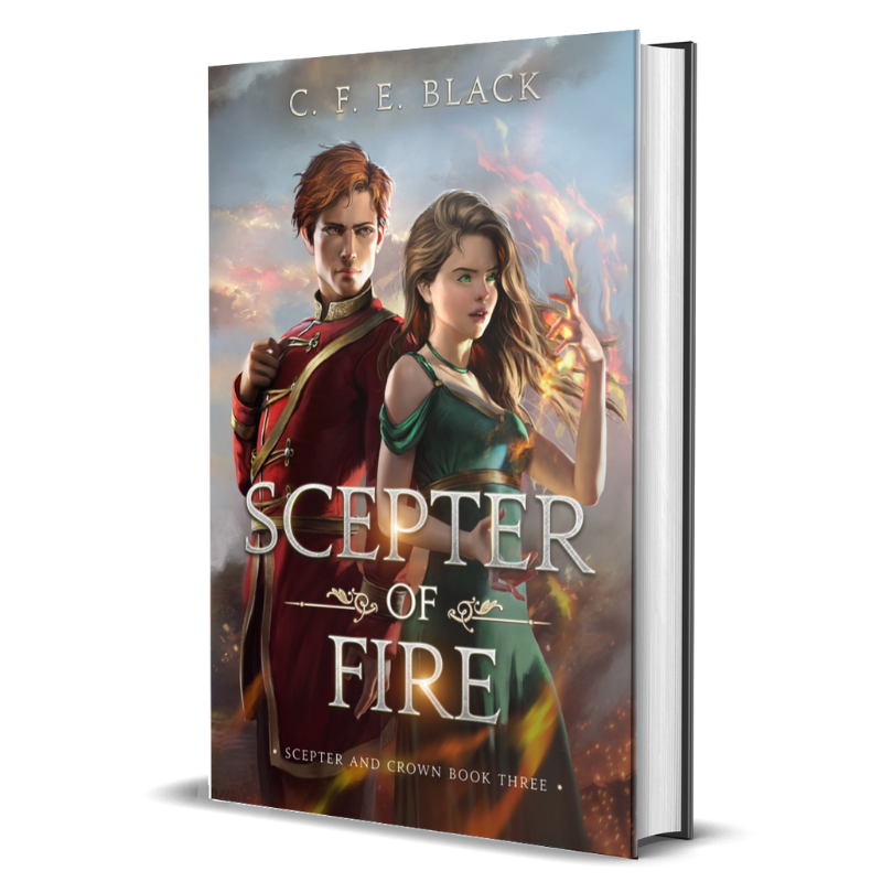 Scepter of Fire YA fantasy hardback with character art