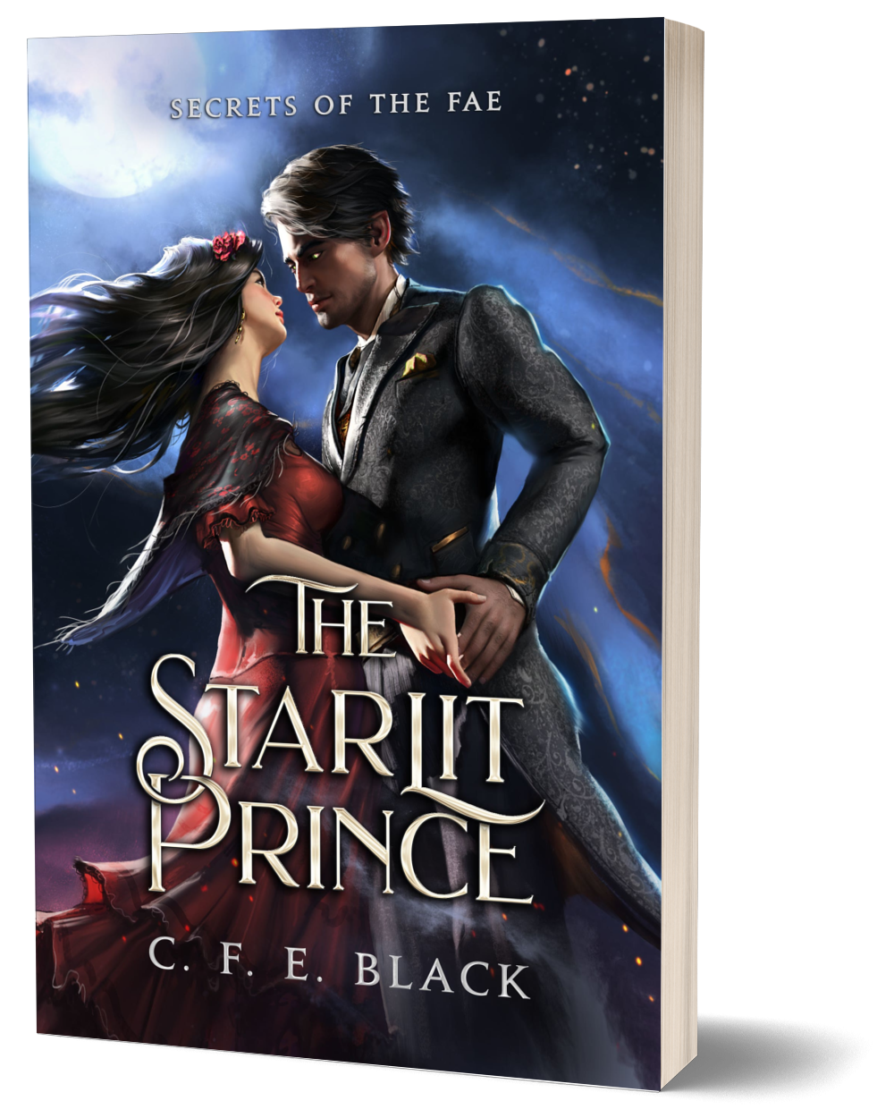 The Starlit Prince Fantasy Romance paperback book cover
